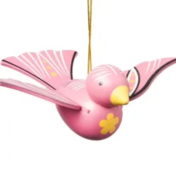 Kersthanger houten vogel - diverse varianten - 6x16x12 cm