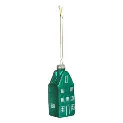 Kersthanger huisjes - multikleur - diverse varianten - 9.5x3.5x3.5 cm