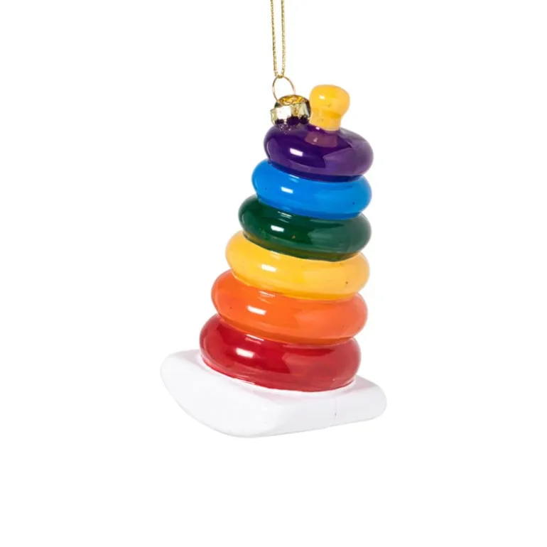Kersthanger kleurtoren - multikleur - 10.8x5.3x5.2 cm