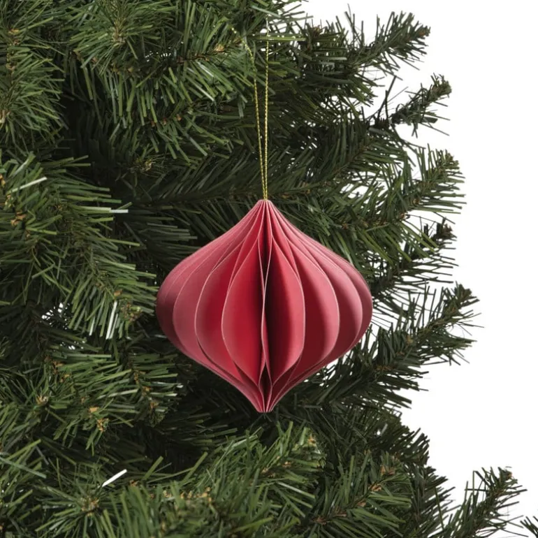 Kersthanger papier - roze - ø10 cm