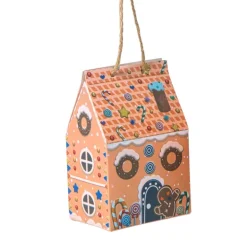 Kersthanger papieren huisjes - set van 3