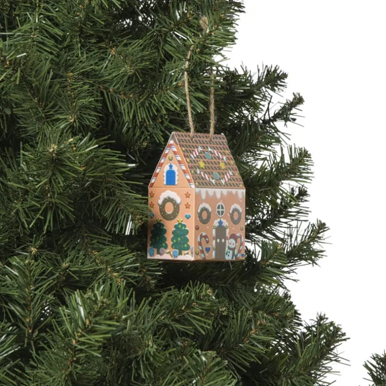 Kersthanger papieren huisjes - set van 3