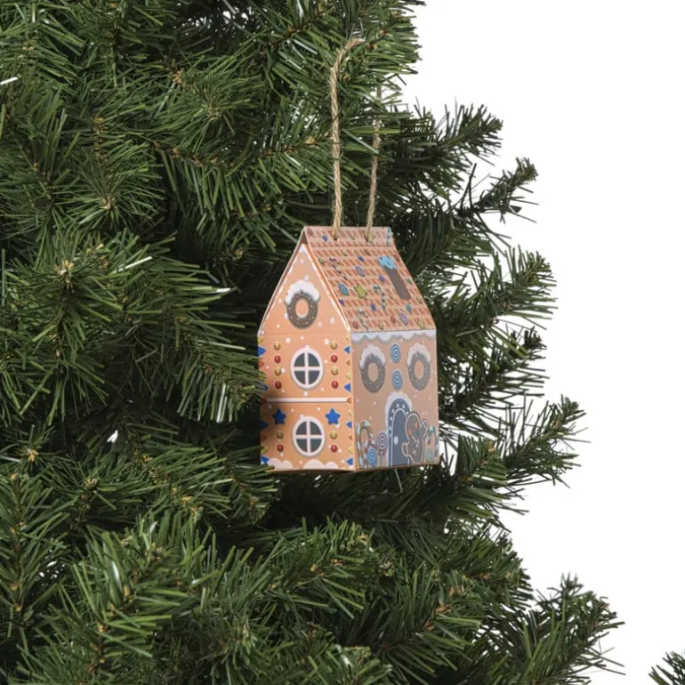 Kersthanger papieren huisjes - set van 3