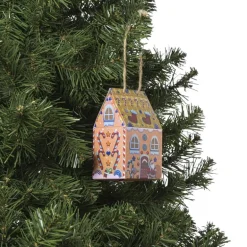 Kersthanger papieren huisjes - set van 3