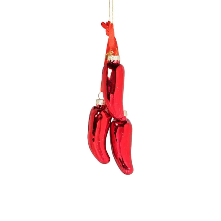 Kersthanger peper - rood - ø2.7x7.6 cm