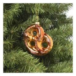 Kersthanger pretzel - glas - 11.5x11x2.9 cm
