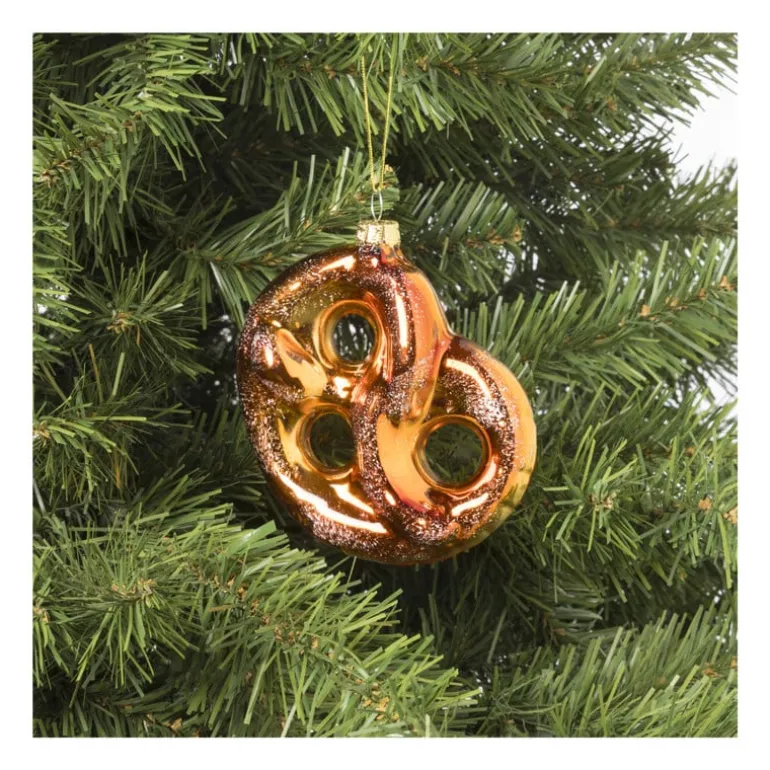Kersthanger pretzel - glas - 11.5x11x2.9 cm