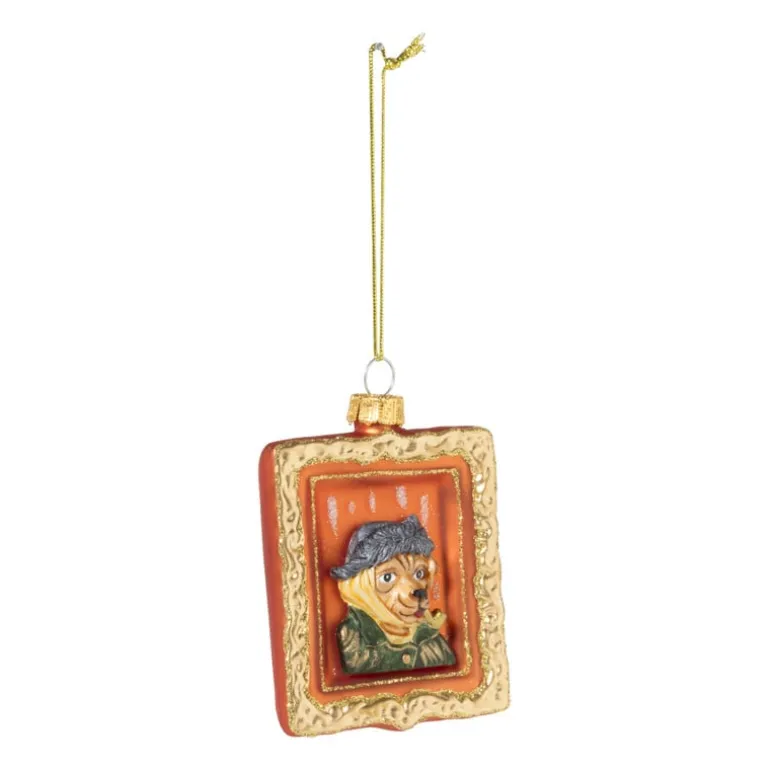Kersthanger schilderij hond - diverse varianten - glas