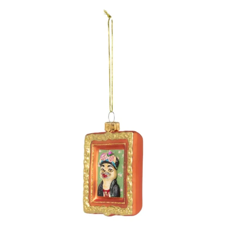 Kersthanger schilderij hond - diverse varianten - glas