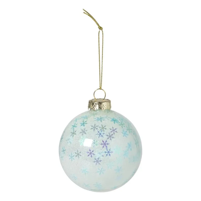 Kersthanger sneeuwvlok - blauw - ø8 cm