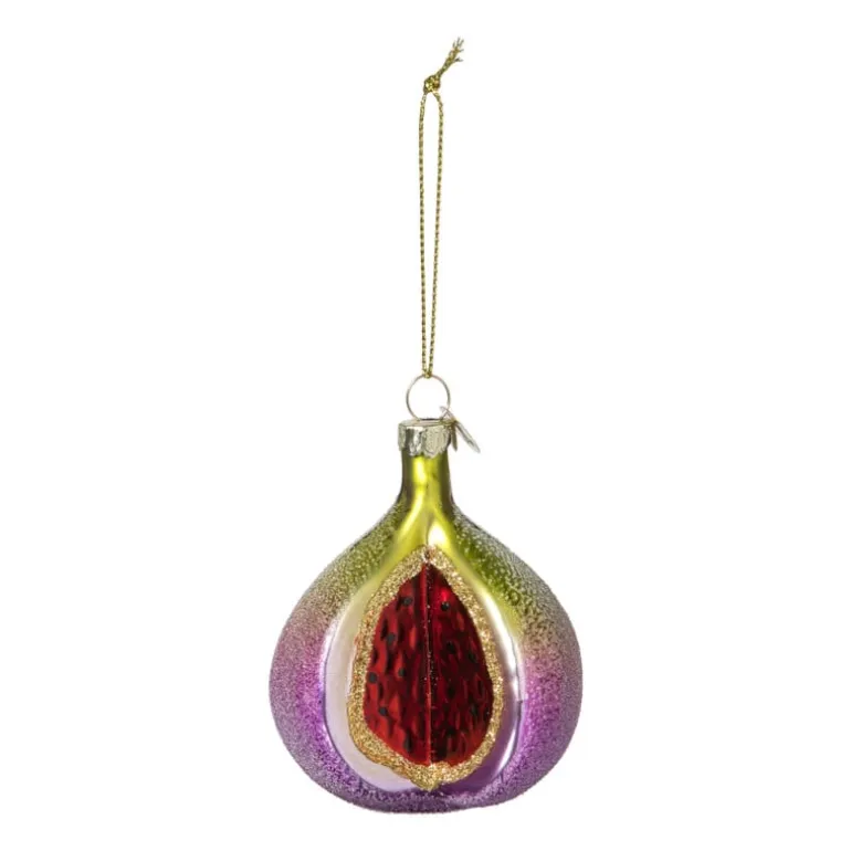 Kersthanger vijg - multikleur - 8x6x5 cm