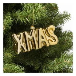 Kersthanger XMAS - glas - 7.5x15x3.5 cm