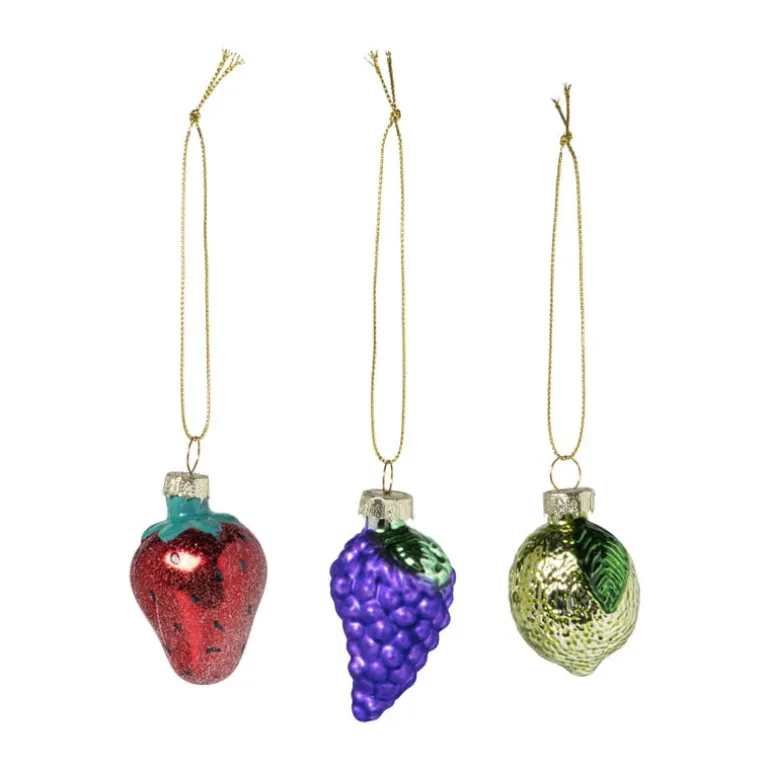 Kersthangers mini - fruit - set van 3