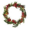 Kerstkrans met besjes - groen/rood - 30 cm