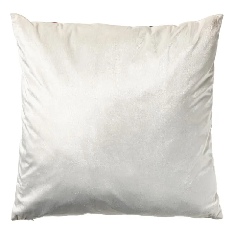 Kerstkussen skiën - beige/multikleur - 45x45 cm