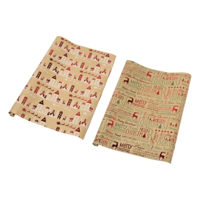Kerstpapier hotstamp - diverse varianten - set van 2