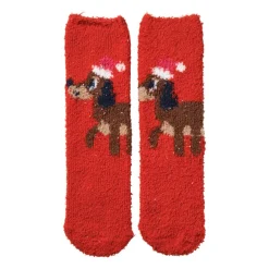 Kerstsokken teckel - rood - one size