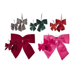 Kerststrik velvet klein - groen - 12x13 cm