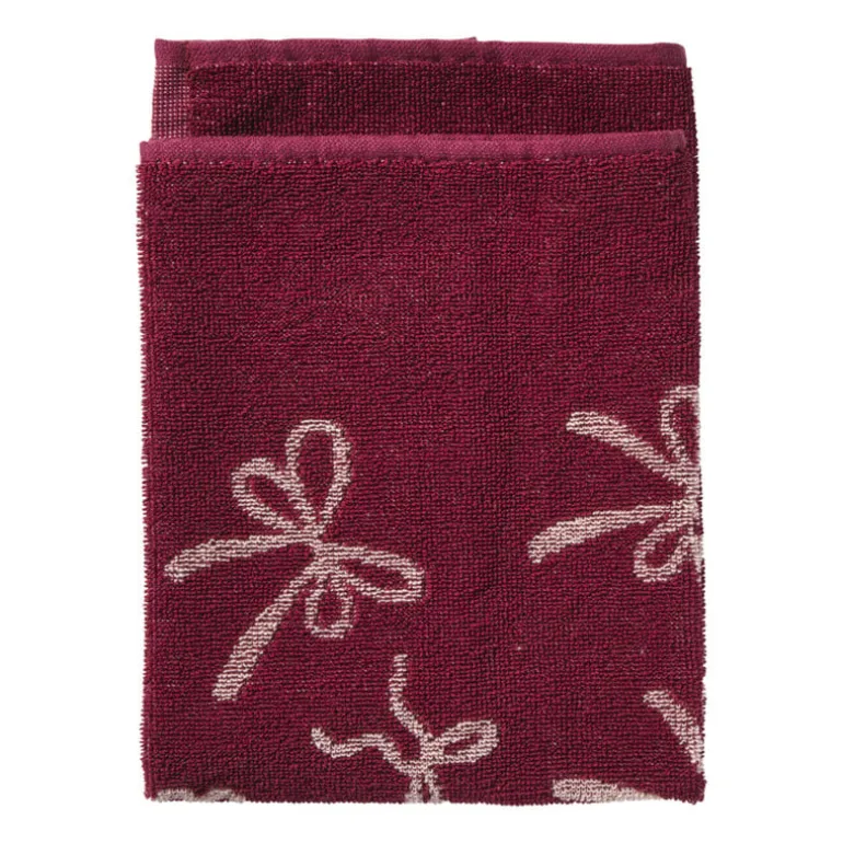 Keukendoek strikjes - bordeauxrood/roze - 50x50 cm