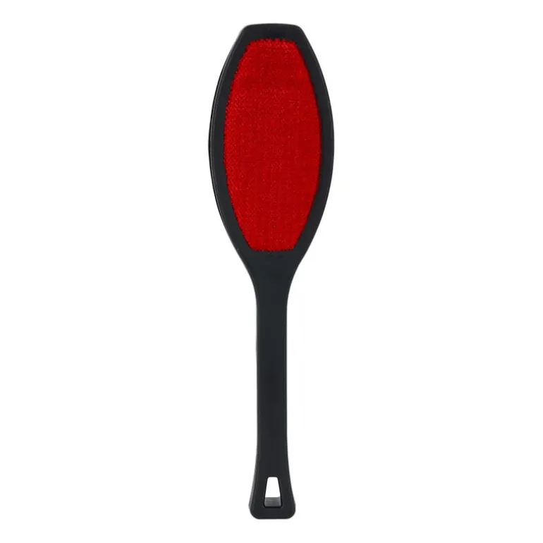 Kledingborstel - zwart/rood - 26x6x2 cm