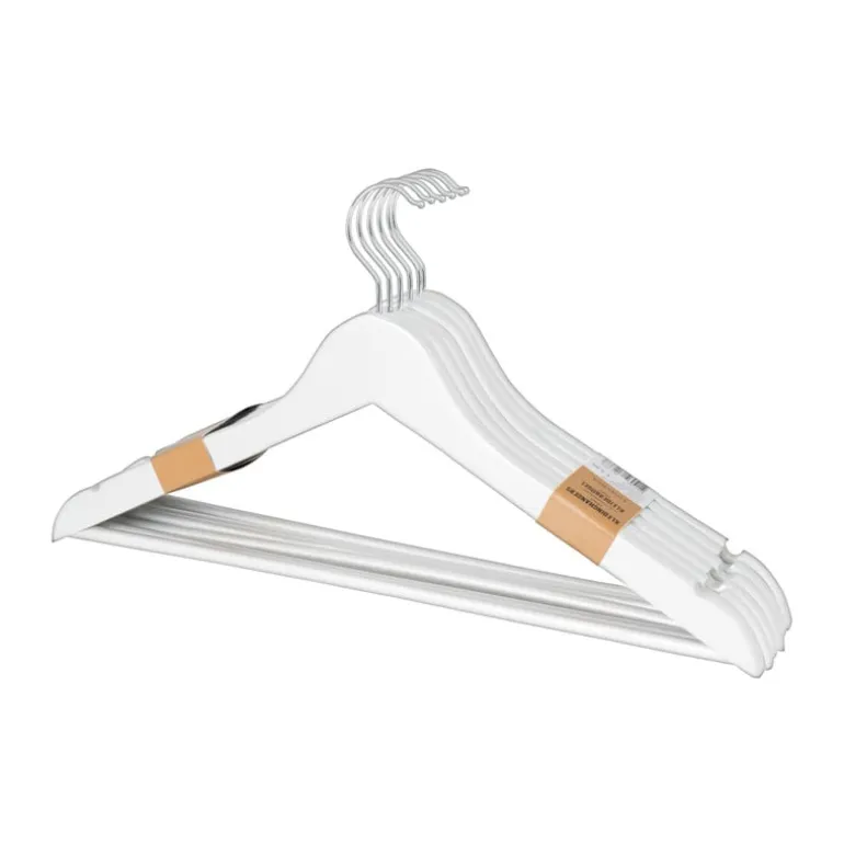Kledinghangers - wit - set van 5