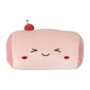 Knuffelkussen kers - roze - ø12x21 cm