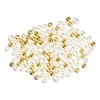Kralen met letters parels - wit/goud - set van 100