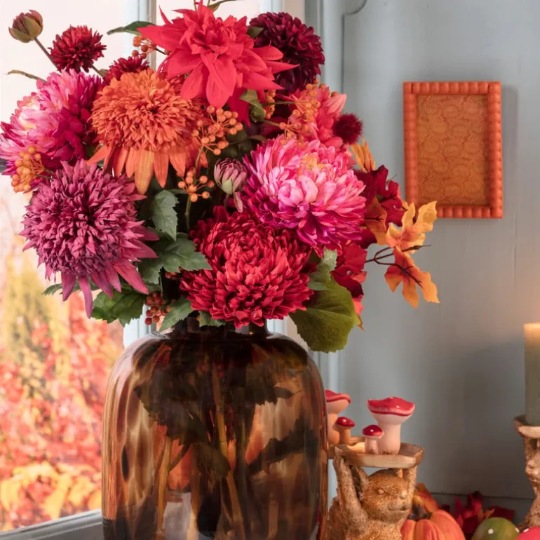Kunstbloem dahlia groot - rood - 75 cm