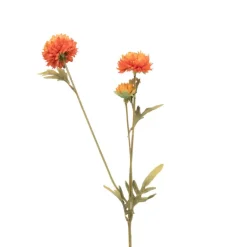 Kunstbloem met 2 chrysanten - oranje - 73 cm