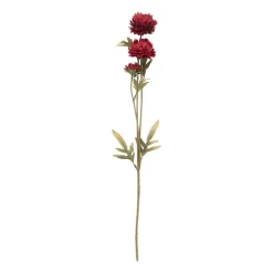 Kunstbloem met 3 chrysanten - rood - 68 cm