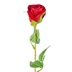 Kunstbloem roos - rood - 56 cm