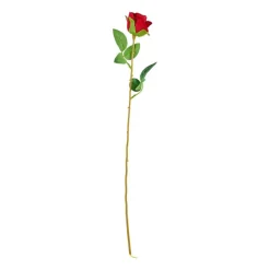 Kunstbloem roos - rood - 56 cm