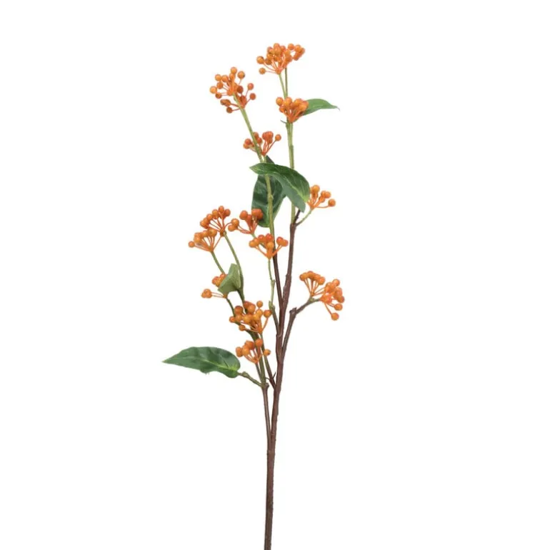 Kunsttak met besjes - oranje - 80 cm
