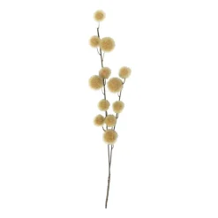 Kunsttak met bolletjes - geel - 103 cm