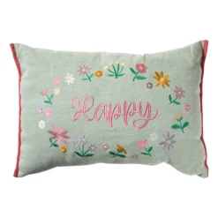 Kussen bloem happy easter - multikleur - 35x50 cm