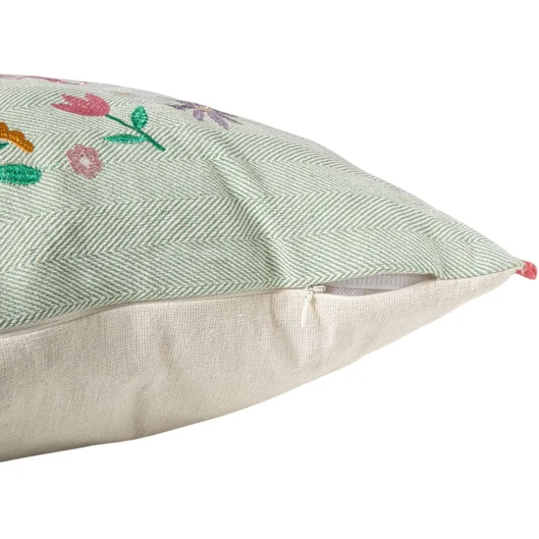 Kussen bloem happy easter - multikleur - 35x50 cm