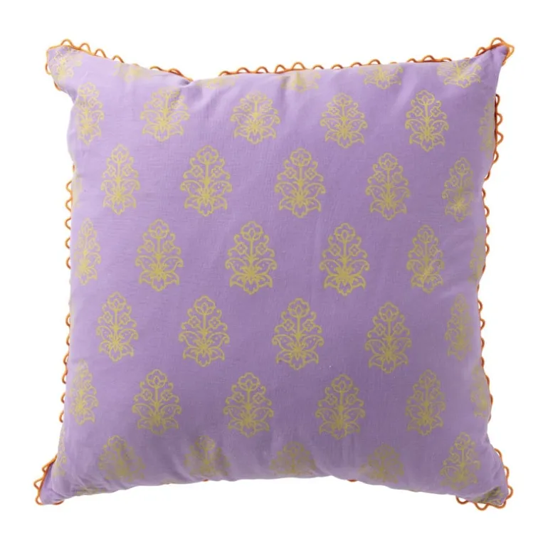 Kussen met print - paars - 45x45 cm