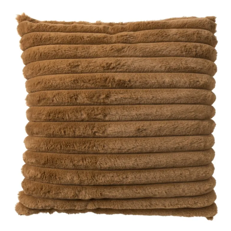 Kussen rib - bruin - 45x45 cm