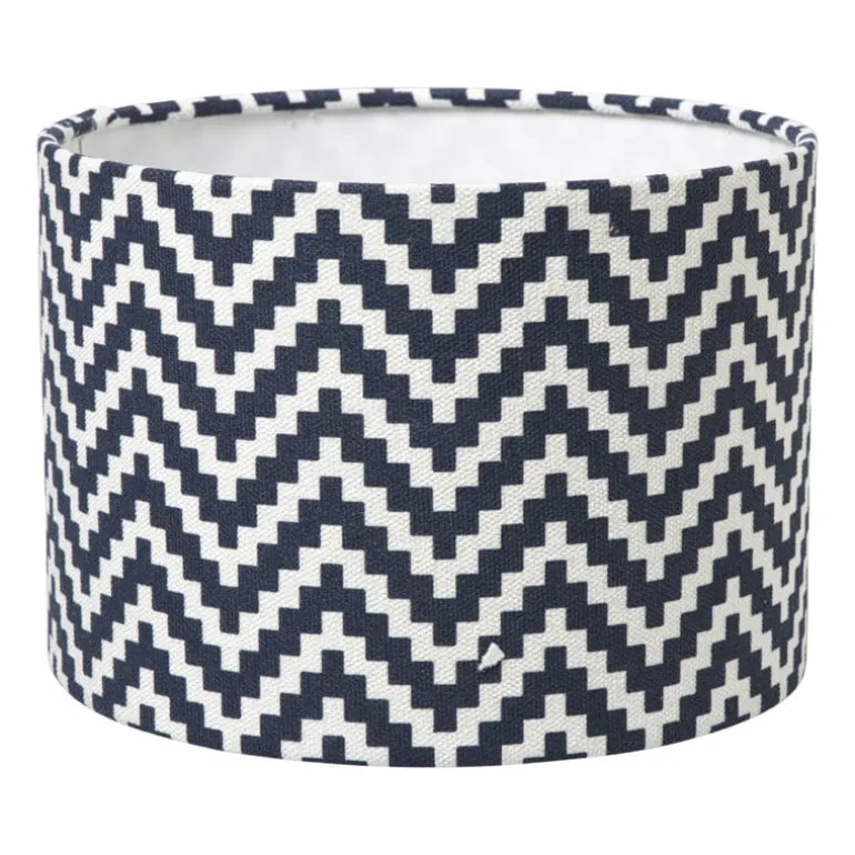 Lampenkap zigzag groot - zwart/wit - ø24.5x17.5 cm