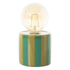 Lampje streep Bouchra - olijfgroen / groen -ø9x17 cm