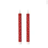 LED kaars hartjes - roze/rood - ø2.2x24 cm