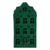 LED kersthuisje vilt - groen - 11.3x5.8x4.3 cm