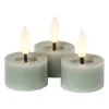 LED waxinelichten - groen - set van 3