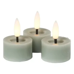 LED waxinelichten - groen - set van 3