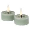 LED waxinelichten - groen - set van 2