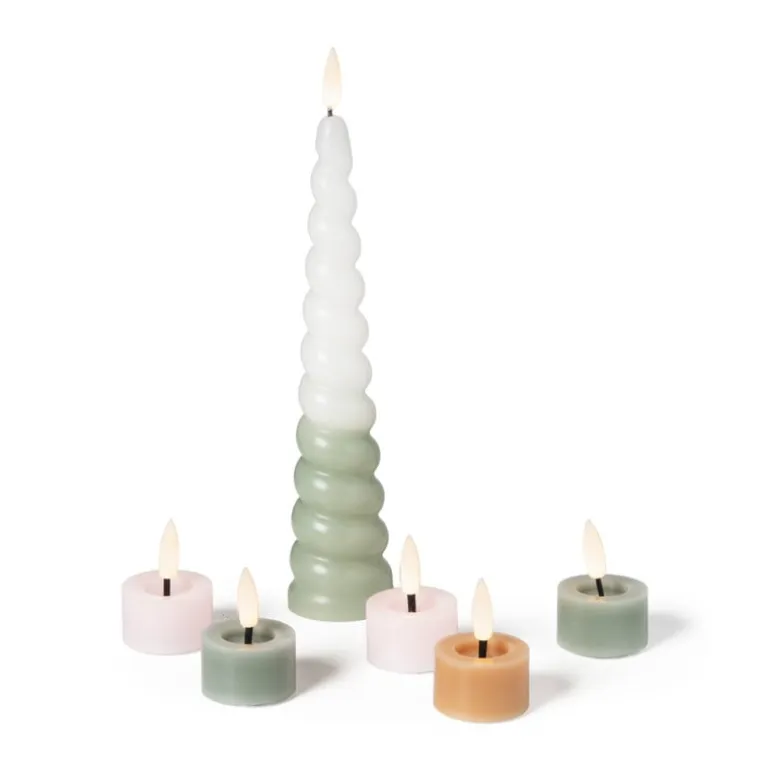 LED waxinelichten - roze - set van 3