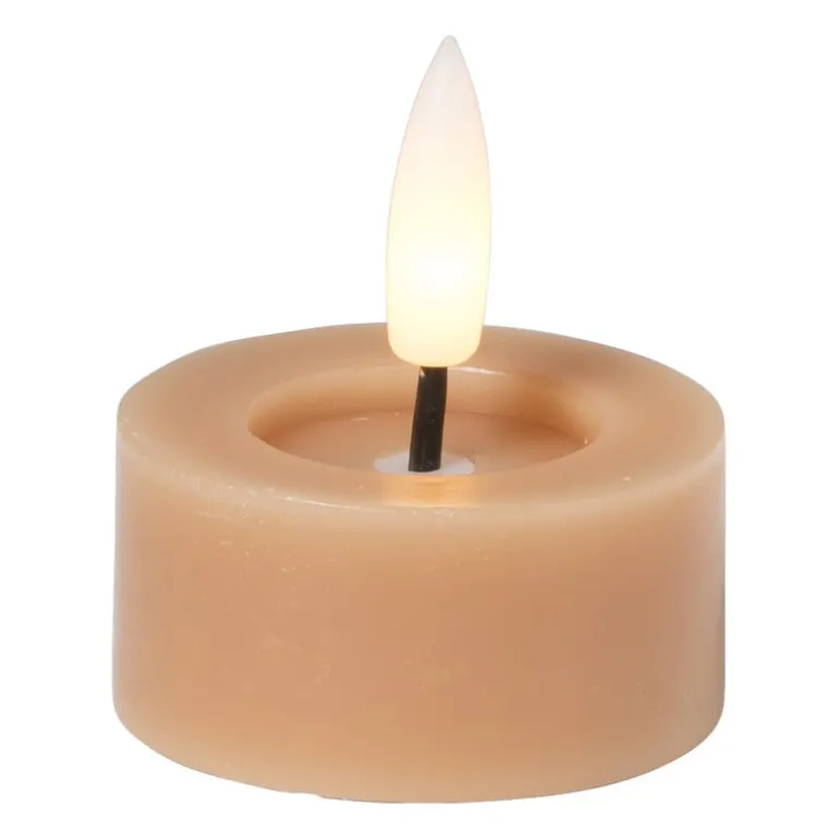 LED waxinelichten - taupe - set van 2