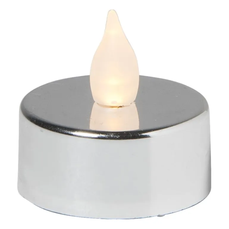LED waxinelichten - zilver - set van 5