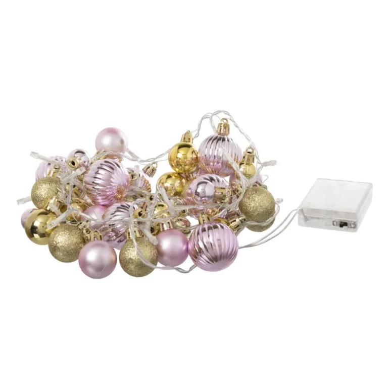 Lichtslinger met kerstballen - 20 LED - 210 cm