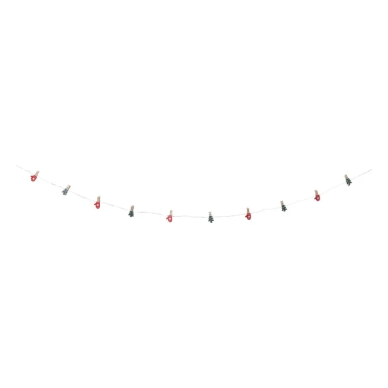 Lichtslinger met knijpers kerst - 30 cm - diverse varianten
